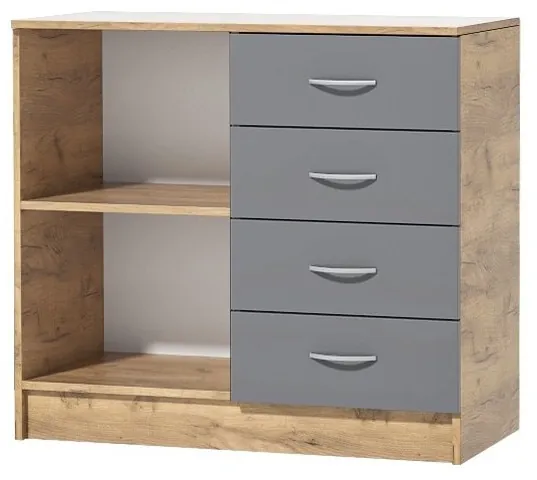 Кэт-7 Комод 1 створка, ящики (Крафт золотой / Миндаль)