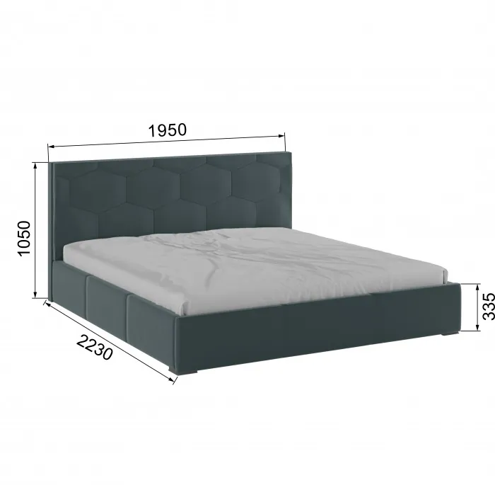 Манука Кровать интерьерная 180 серый, ортопед