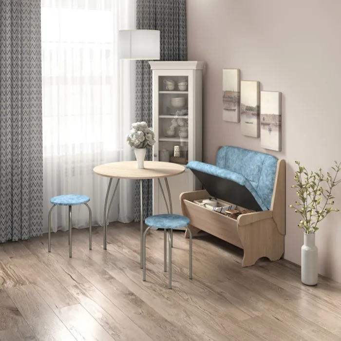 Кухонный набор Лотос скамья 950 - стол - табурет / дуб сонома/лагуна