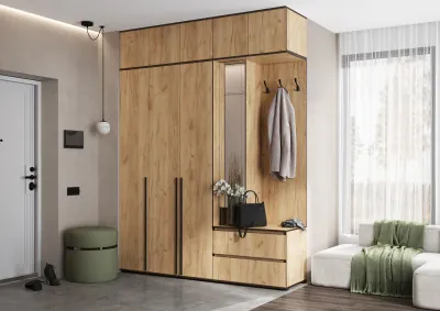 Норд Прихожая, композиция №1, Дуб крафт/Дуб крафт