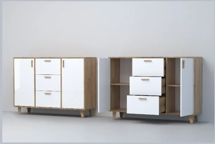 Эго Комод К-2 НГ (Камень Темный/Дуб Крафт Золотой)