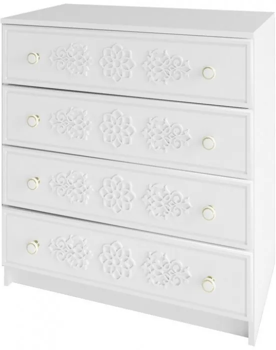 МС Ки-Ки Комод КМД 800.1, Белый/Белое дерево