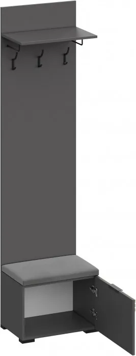 Модульная Прихожая Нао, набор №2, Графит/Графит, Дуб вотан, Simple 27