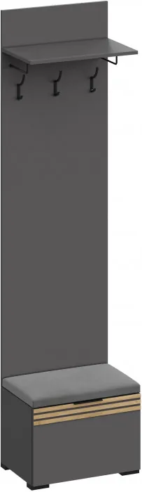 Модульная Прихожая Нао, набор №2, Графит/Графит, Дуб вотан, Simple 27