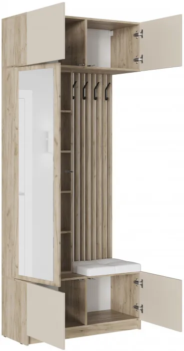 Модульная прихожая Бостон ЛДСП композиция 2, крафт серый/кашемир