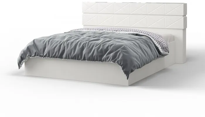 Кровать 160х200 с подъемным механизмом "Агата" - Белый текстурный/Дуб полярный