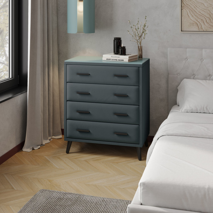 Комод интерьерный Пай серый/мдф бриз