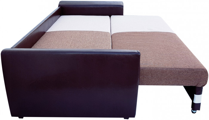 Диван-кровать Амстердам, 160х195, раскладной, еврокнижка, независимый пружинный блок, рогожка/экокожа, комби