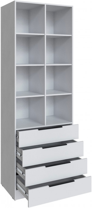 Стеллаж Мадрид (0,8) с 4 ящ. белый