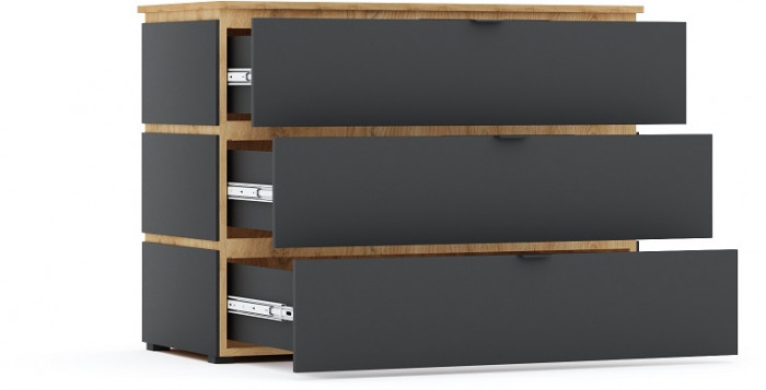 Модульная спальня "Ривьера" - Дуб наварра/Шагрень черная