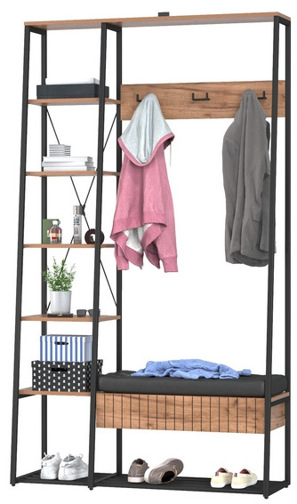 Гранд 15.124N Прихожая, дуб крафт табачный/искуственная кожа чёрная