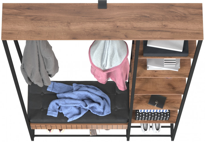 Гранд 15.124N Прихожая, дуб крафт табачный/искуственная кожа чёрная