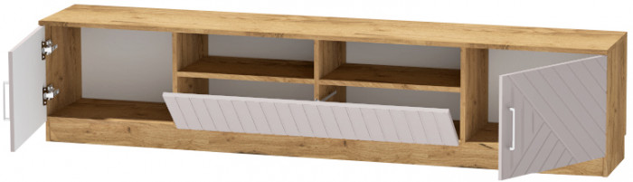 Тумба-3 под ТВ напольная "Иннэс-7", Крафт золотой/Грэй софт