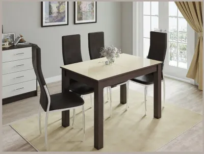 Стол обеденный Бруно 1000х600 венге/лакобель ваниль