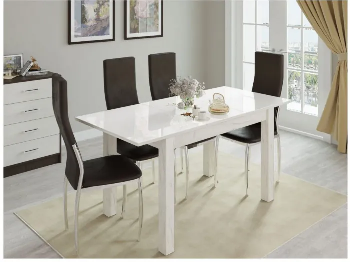 Стол обеденный Бруно 1000х600 дуб крафт белый/лакобель белый