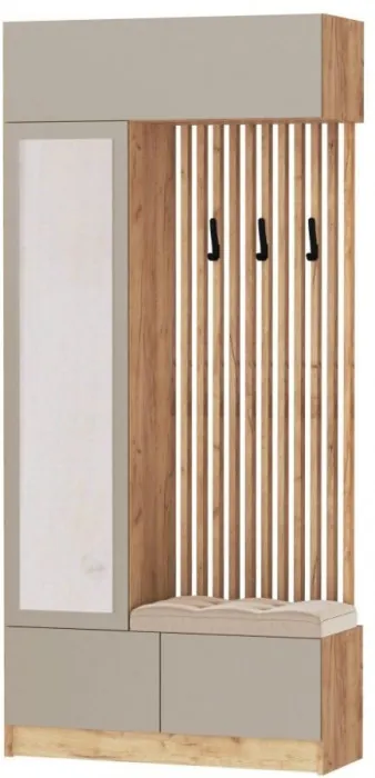 Модульная прихожая "Руэлла", композиция 2 - Крафт золотой/Кашемир