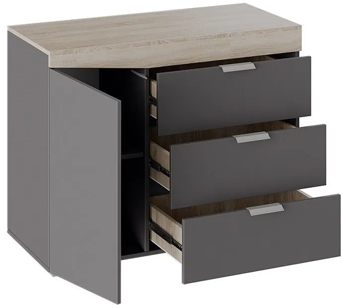 Комод тип 1 (Дуб Сонома/Белый Ясень)