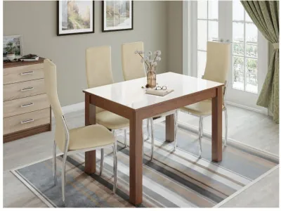 Стол обеденный Норман 1000х600 орех шоколадный/лакобель белый