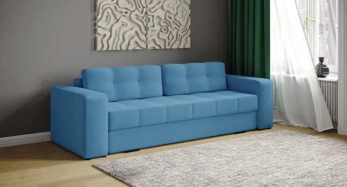 Диван раскладной Верден, светло-голубой