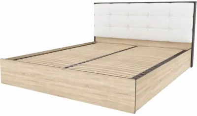 Кровать Лирика ЛК-2 к/з милк + основание ортопед 140