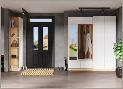 Модульная прихожая "Руэлла", набор 1 - Крафт золотой/Белый