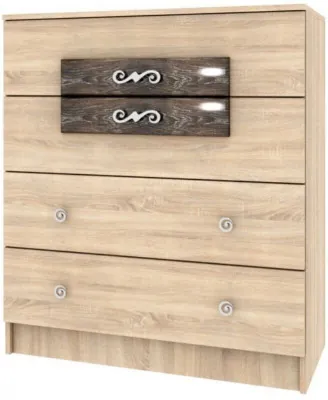 Мадлен Комод дуб сонома/МДФ дуб шале мореный