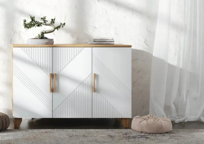 Ирис Комод 1200 браш вайт/дуб крафт