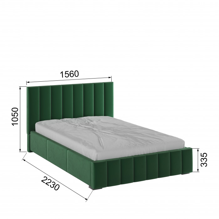 Нега Кровать интерьерная 140 изумруд, ПМ