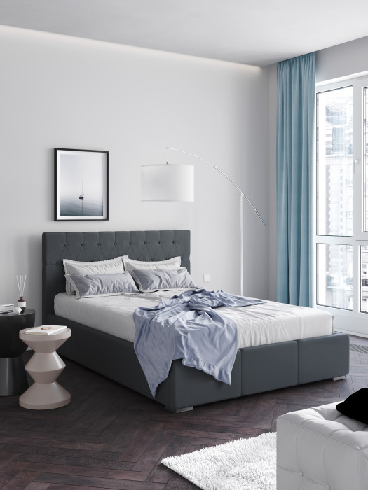 Октавия Кровать интерьерная 120 серый ромб, ПМ