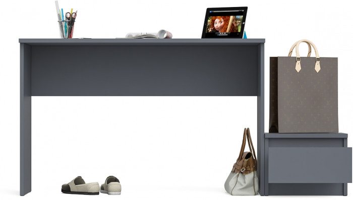 Мори Стол письменный МСП1200.1 + Тумба ТМП400.1, цвет графит, ШхГхВ 160,8х50х76,6 см., универсальная сборка