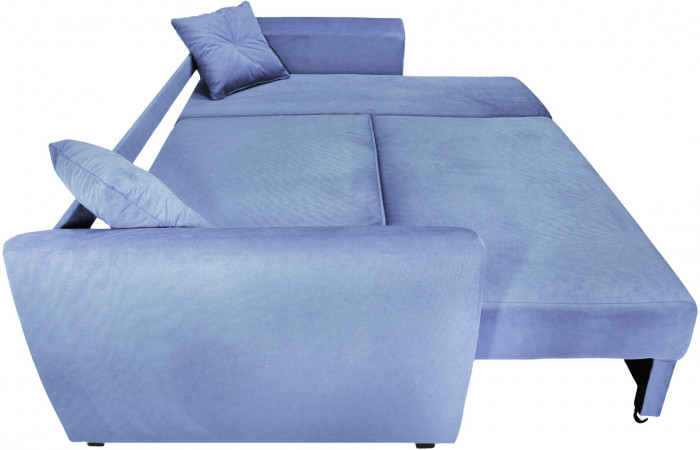 Диван-кровать угловой Амстердам Люкс, 150х200, еврокнижка, велюр, серый