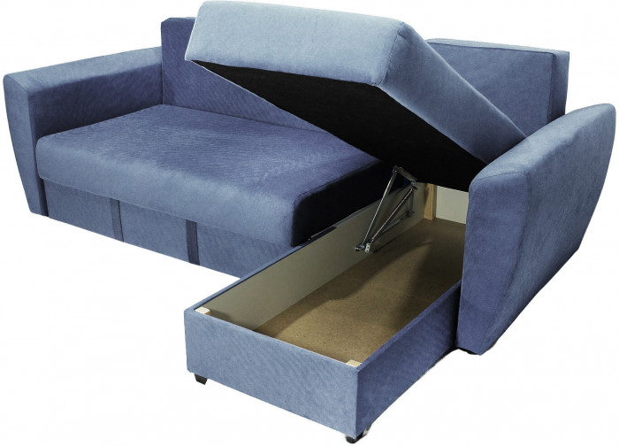 Диван-кровать угловой Амстердам Люкс, 150х200, еврокнижка, велюр, серый