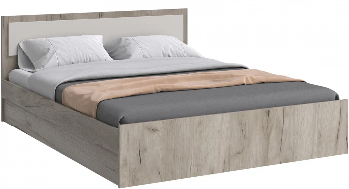 Кровать 1,2м с настилом ЛДСП Фиеста NEW, Дуб крафт серый/Кашемир