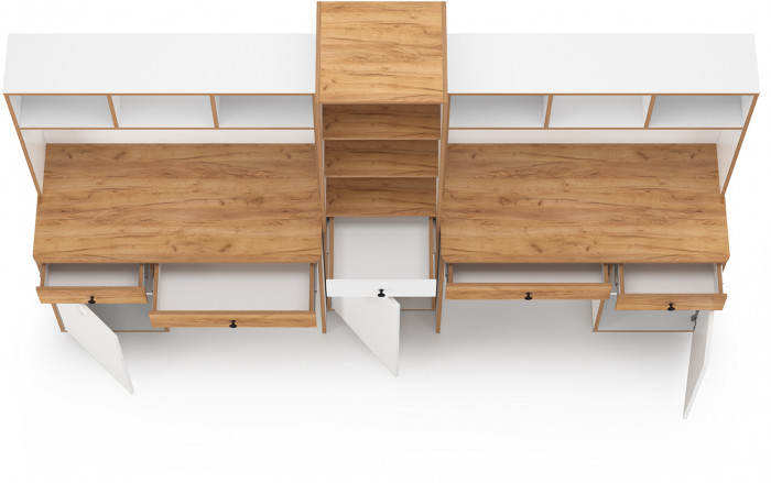 Вуди Компоновка № 13, белый премиум/дуб крафт золотой