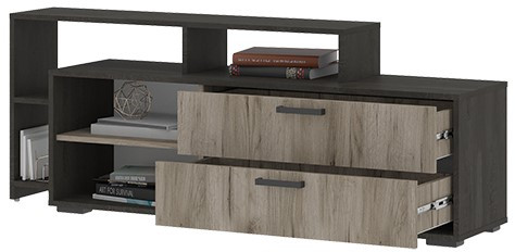 Эдинбург Тумба ТВ ТБ-02 (1,502х0,568х0,350) железный камень/дуб крафт серый