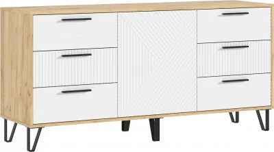 Флэш Комод 1500 браш вайт/дуб крафт