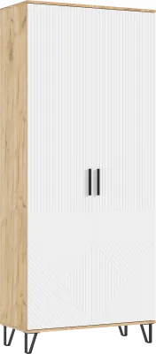 Флэш Прихожая Шкаф (Браш Вайт, Дуб Крафт)