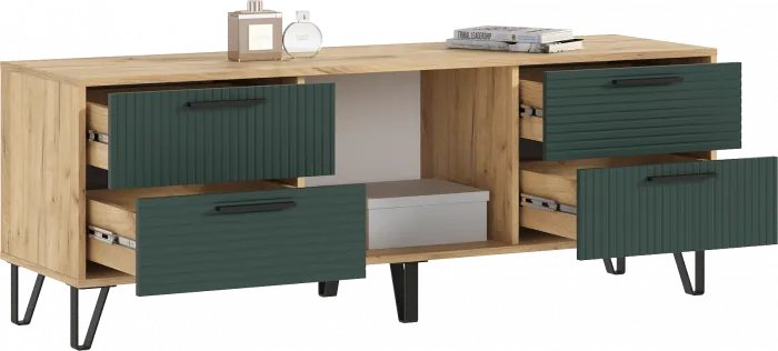 Флэш Тумба ТВ 1500 браш мени грин/дуб крафт