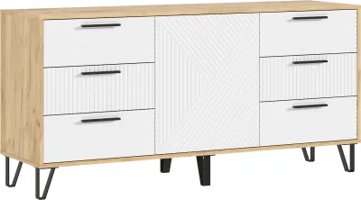 Комод Флэш Браш Вайт/Дуб Крафт (Крафт/ Браш Вайт)