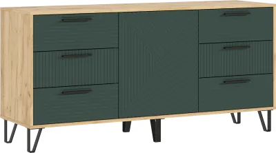 Комод Флэш Браш Мени Грин/Дуб Крафт (Крафт/Браш Мени Грин)