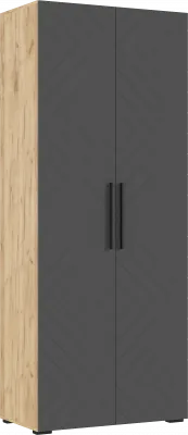 Флэш Шкаф 2-х ств. 900 браш графит/дуб крафт