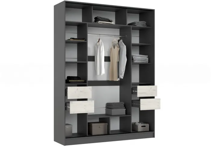 Спальня графит/дуб крафт белый