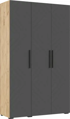 Флэш Шкаф 3-х ств. 1350 браш графит/дуб крафт