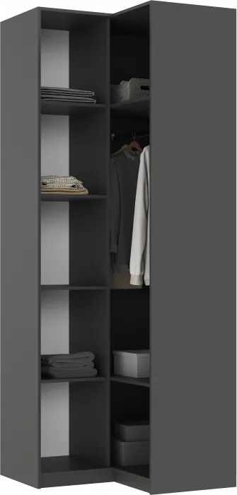 Марвэл Шкаф угловой, Графит/Браш графит