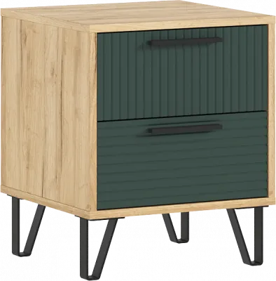 Флэш Тумбы прикроватные, браш мени грин/дуб крафт (2шт)