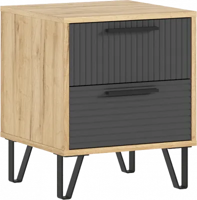 Флэш Тумбы прикроватные, браш графит/дуб крафт (2шт)