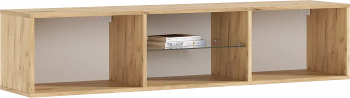 Флэш Тумба ТВ подвесная (Браш Вайт, Дуб Крафт)