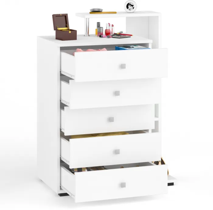 Камелия Комод, цвет белый, ШхГхВ 80х46,8х107,6 см., НЕ универсальная сборка