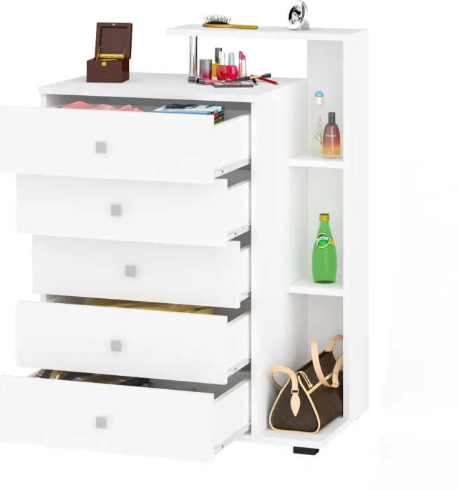 Камелия Комод, цвет белый, ШхГхВ 80х46,8х107,6 см., НЕ универсальная сборка