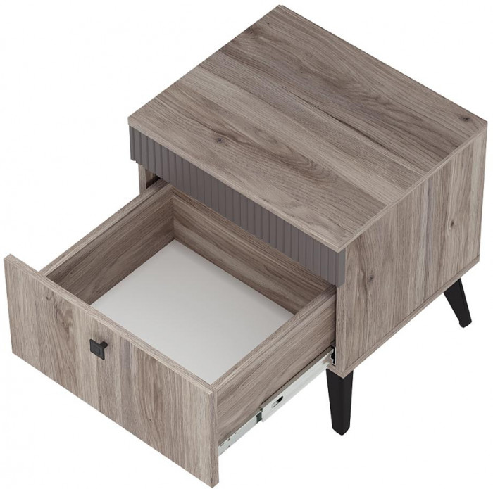 Тумба прикроватная "Кассандра" ТБ-11 Дуб Смоки/MF14 Муссон софт